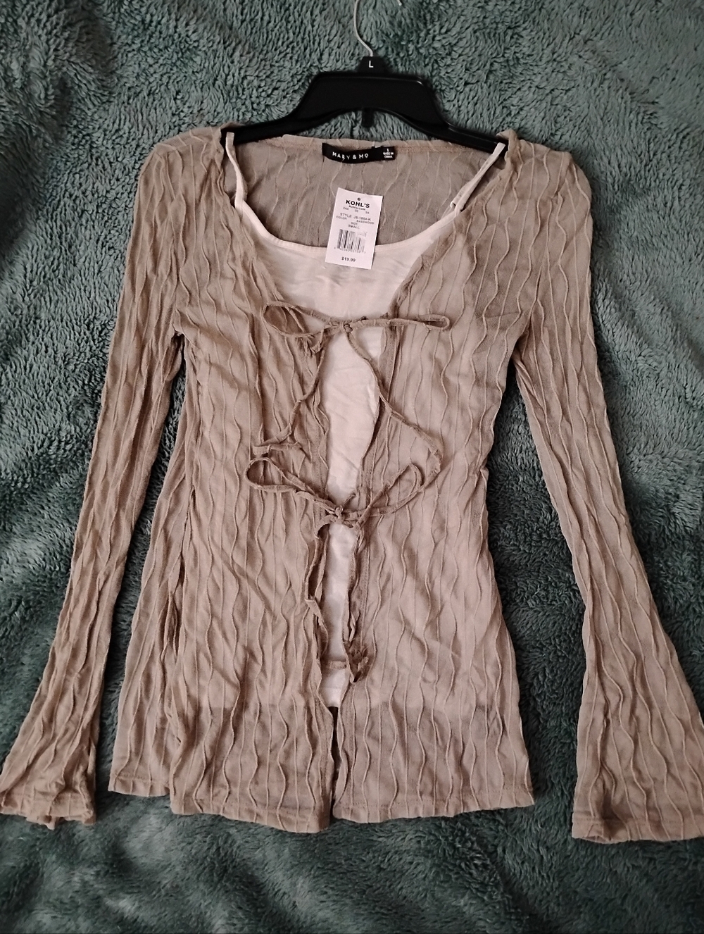 NWT Mary & Mo Sheer Wrap Top Blouse Women's Size Small